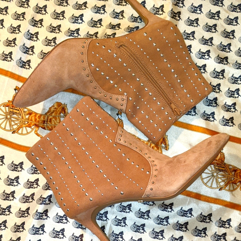 New Kensie stud heel boots nude sale - Picture 3 of 13